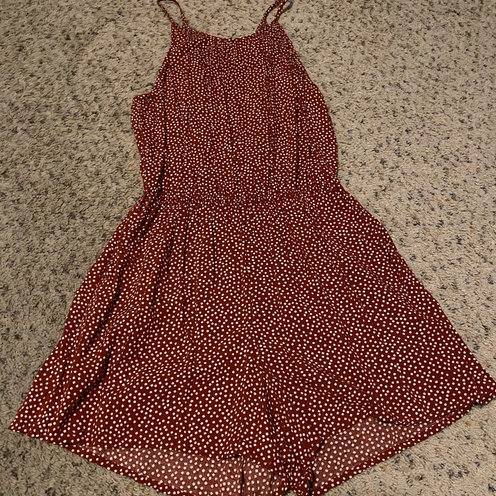 Old Navy polka dot tank top romper (burnt orange/red): Size XS
